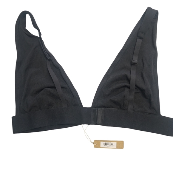 Skims COTTON PLUNGE BRALETTE WIRELESS BRA SOOT 3X Plus size NWT - Picture 4 of 6